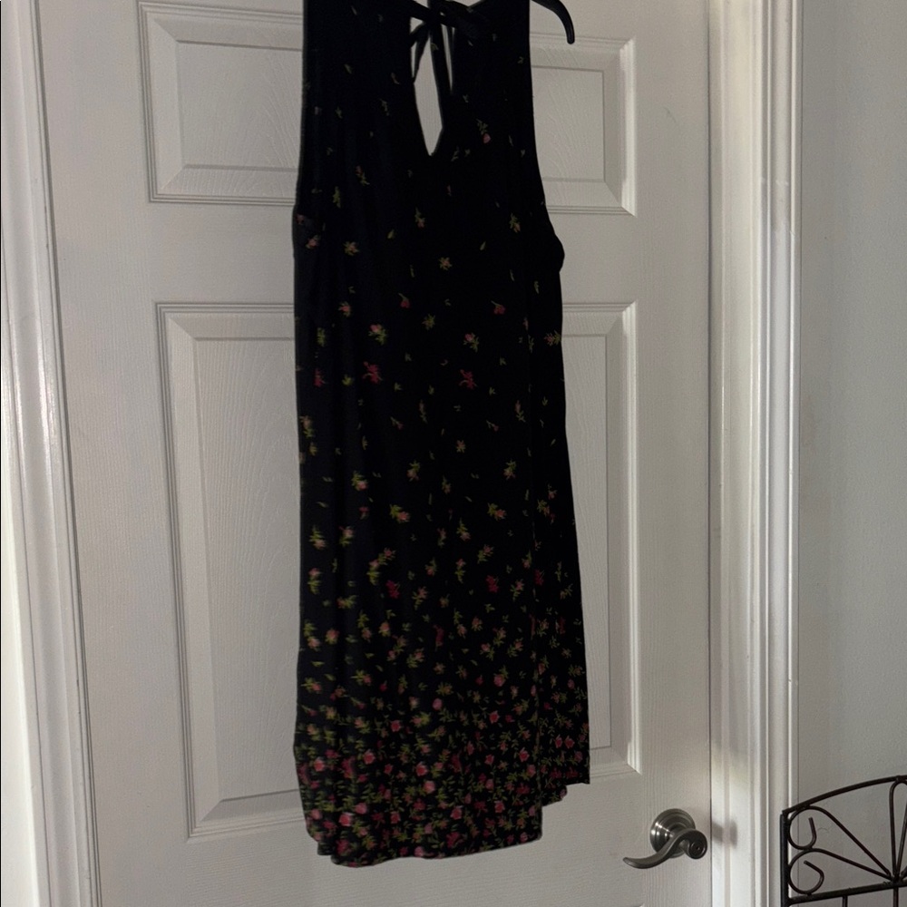 Old Navy Black Floral Midi Dress